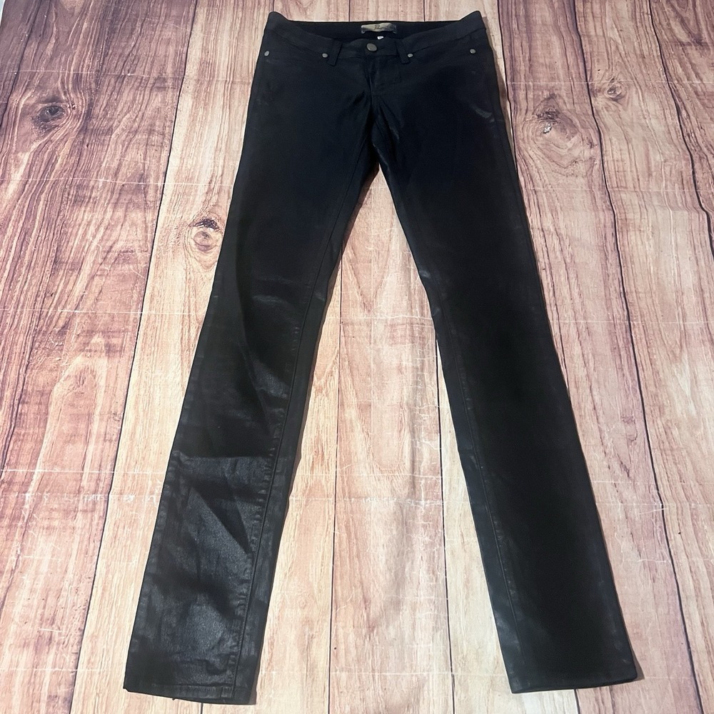 PAIGE Solid Black Peg Skinny Jeans Size 27x32